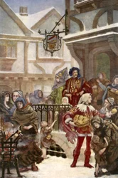 Sir Richard Whittington verteilt Wohltätigkeit